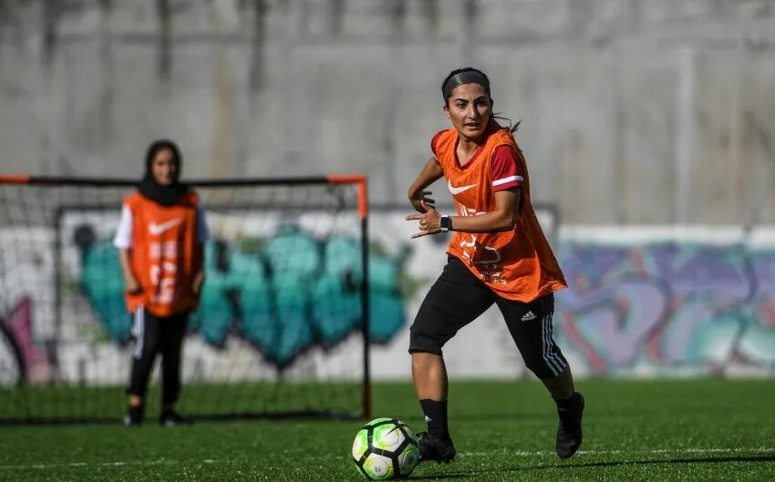  تمرین دختران تیم ملی فوتبال افغانستان در پرتغال