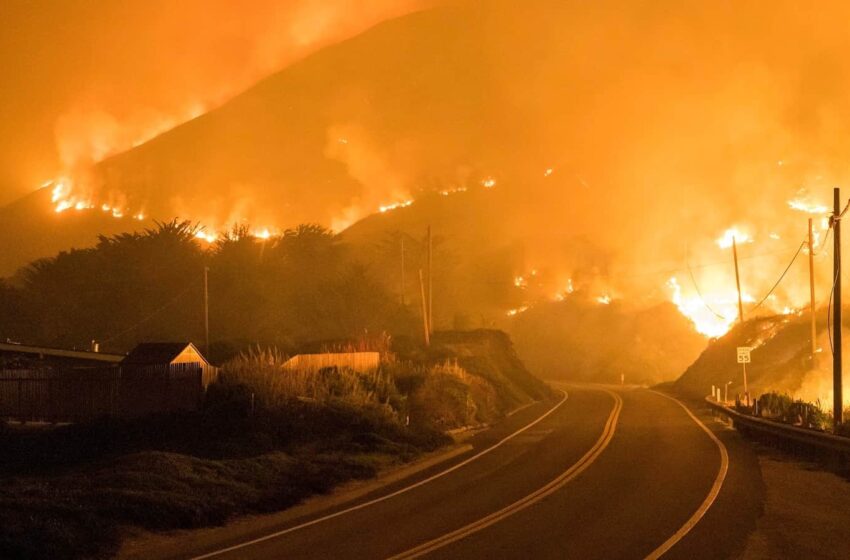  آتش سوزی در بیگ سور کالیفرنیا